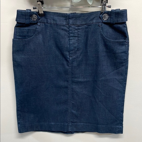 NWOT Banana Republic Dark Wash Denim Jean Pencil Skirt 10P - Picture 1 of 12
